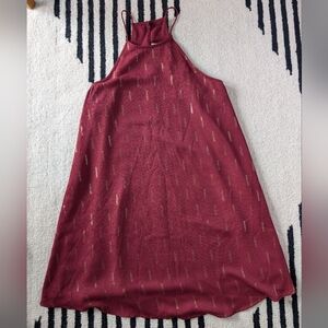 EUC Everly Spaghetti Strap Rich Wine Dress With Gold Detailing